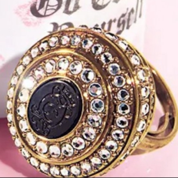 Y2K JUICY COUTURE PAVE RING SACHET SOLID PERFUME RARE VINTAGE CAMEO Swarovski - Picture 5 of 12